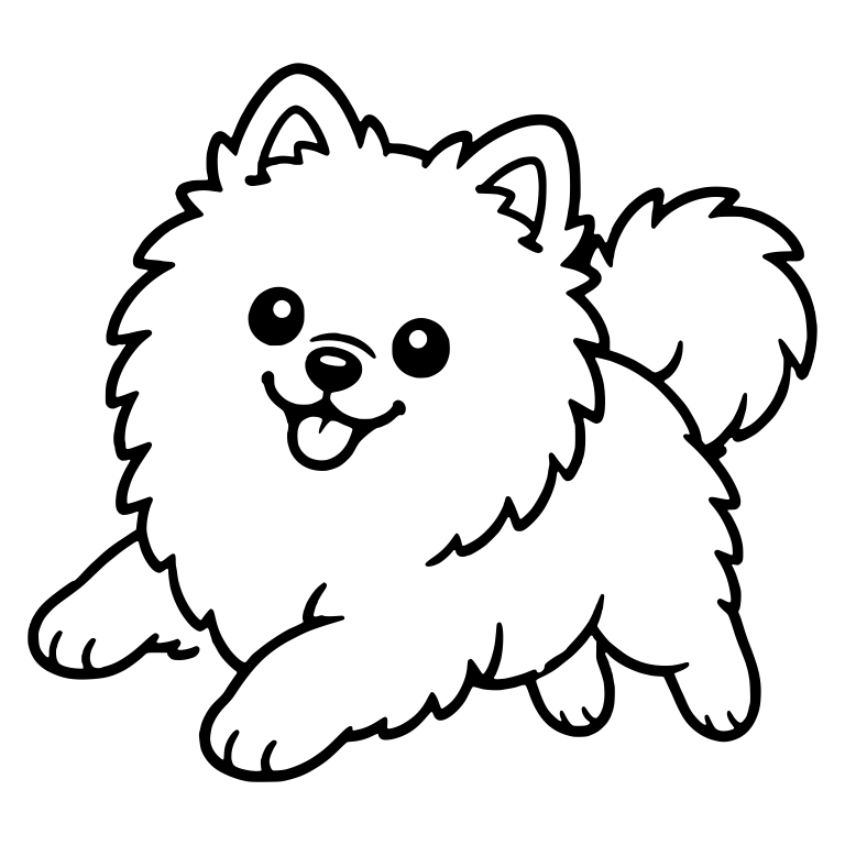 Leaping Pomeranian With Front Paws Stretched Forward — free animal SVG cut file