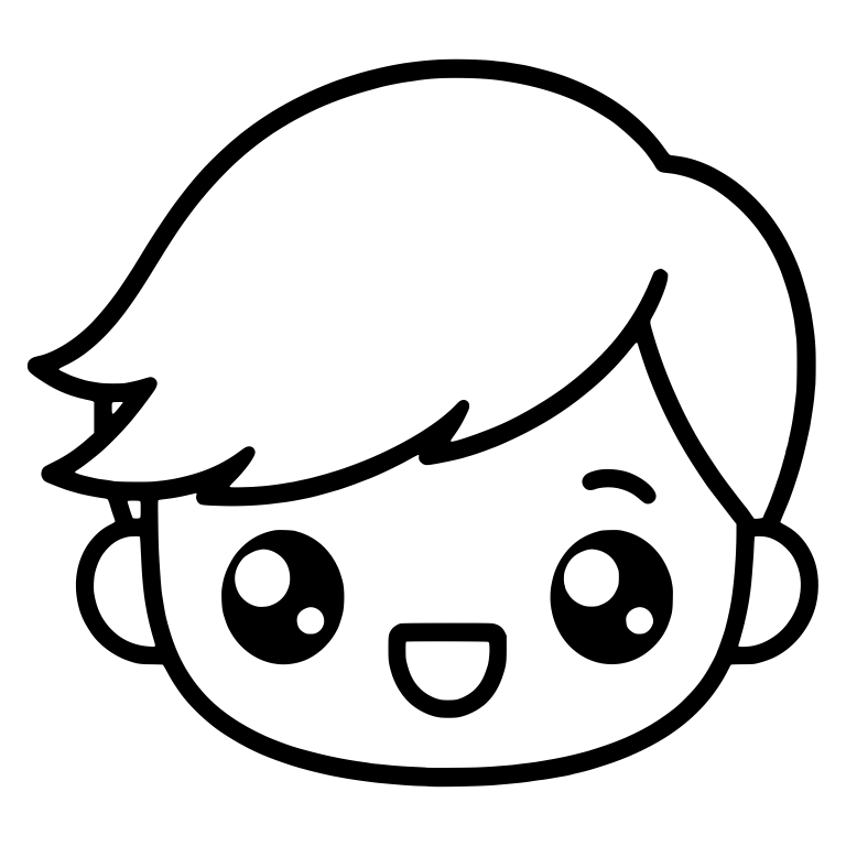 Smiling Kawaii Boy With Side Swept Hair — free characters SVG cut file