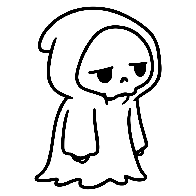 Moody Grim Reaper Standing With Side Eye Glance — free characters SVG cut file