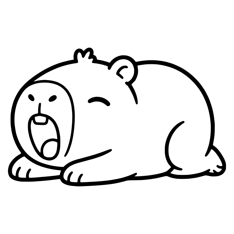 Capybara Lying Flat on Its Belly with a Big Yawn — free animal SVG cut file