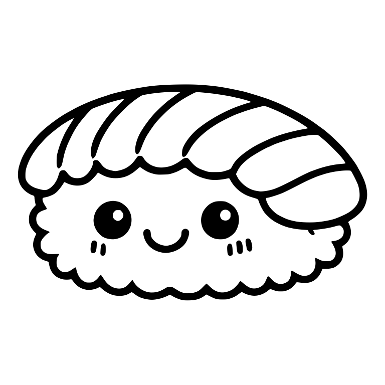 Fish Nigiri With Fan Stripes And Blush Marks — free food SVG cut file