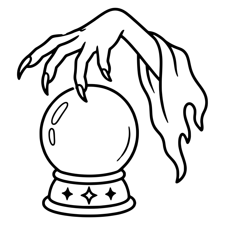 Ghostly Clawed Hand Reaching Over Crystal Ball — free objects SVG cut file