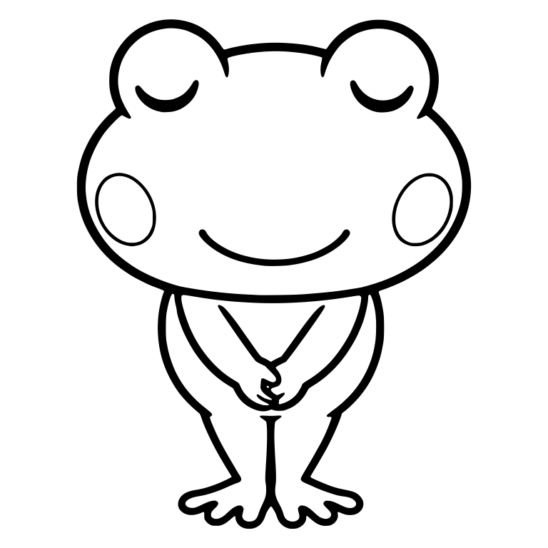 Serene Frog With Round Blush Cheeks and Folded Hands — free animal SVG cut file