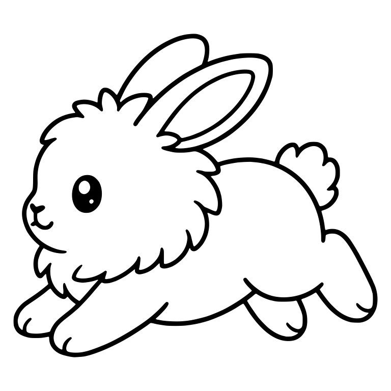 Lionhead Bunny Mid-Leap With Wavy Chest Fur — free animal SVG cut file