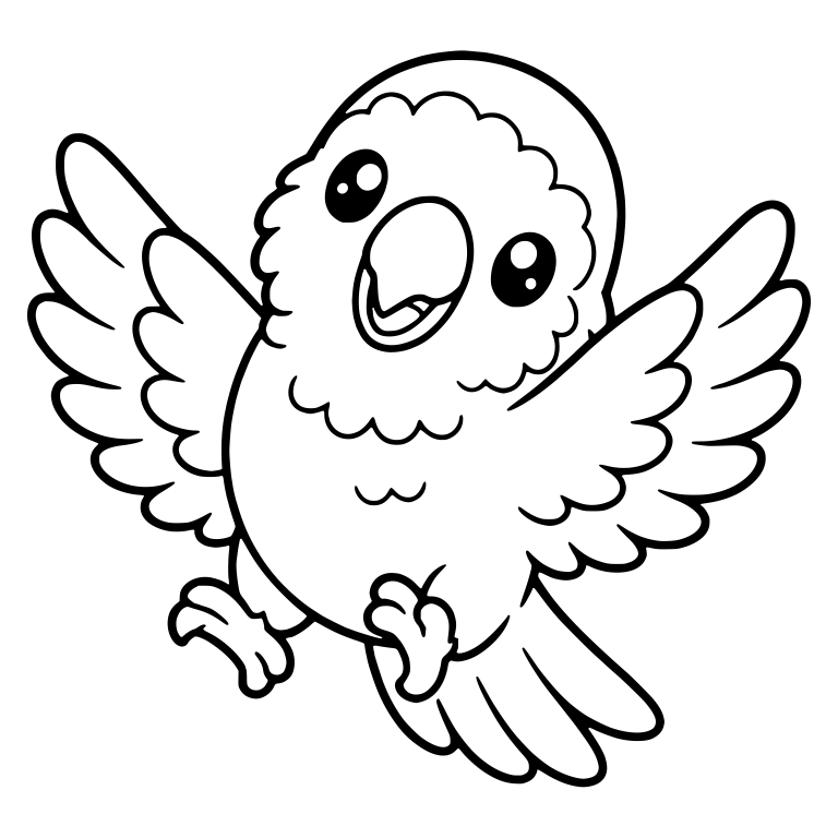 Excited Parrot Hovering With Open Wings And Open Beak — free animal SVG cut file