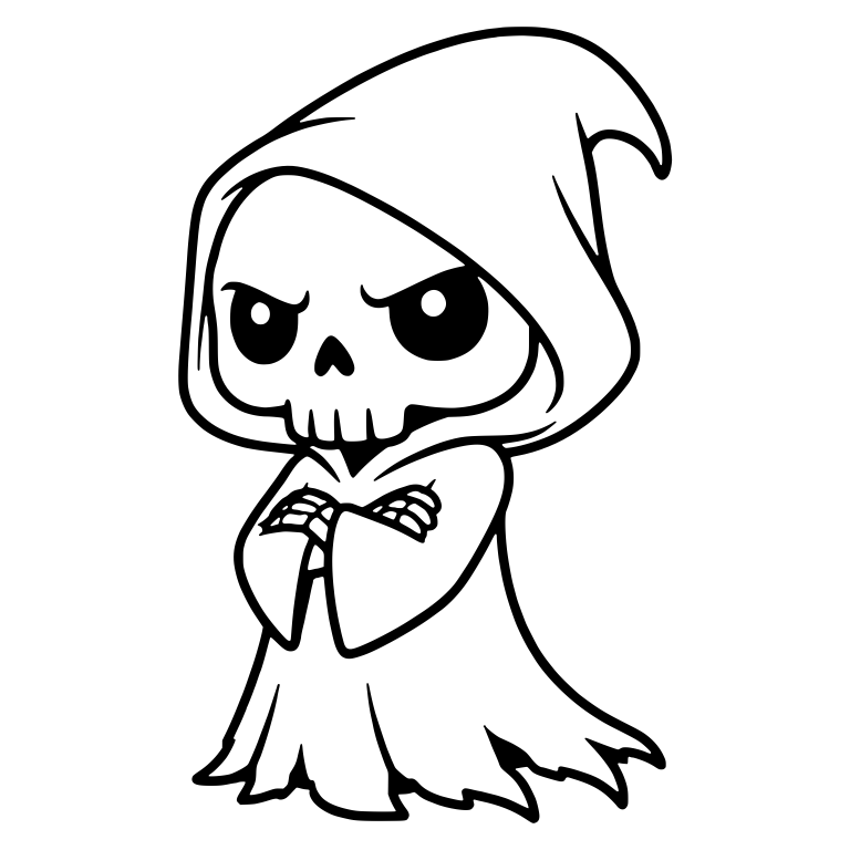 Stern Grim Reaper With Arms Folded — free characters SVG cut file