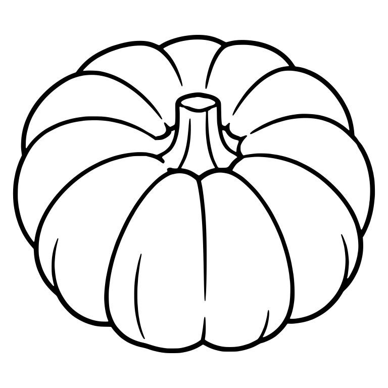 Wide Flat Pumpkin With Short Stem and Deep Ribs — free floral SVG cut file