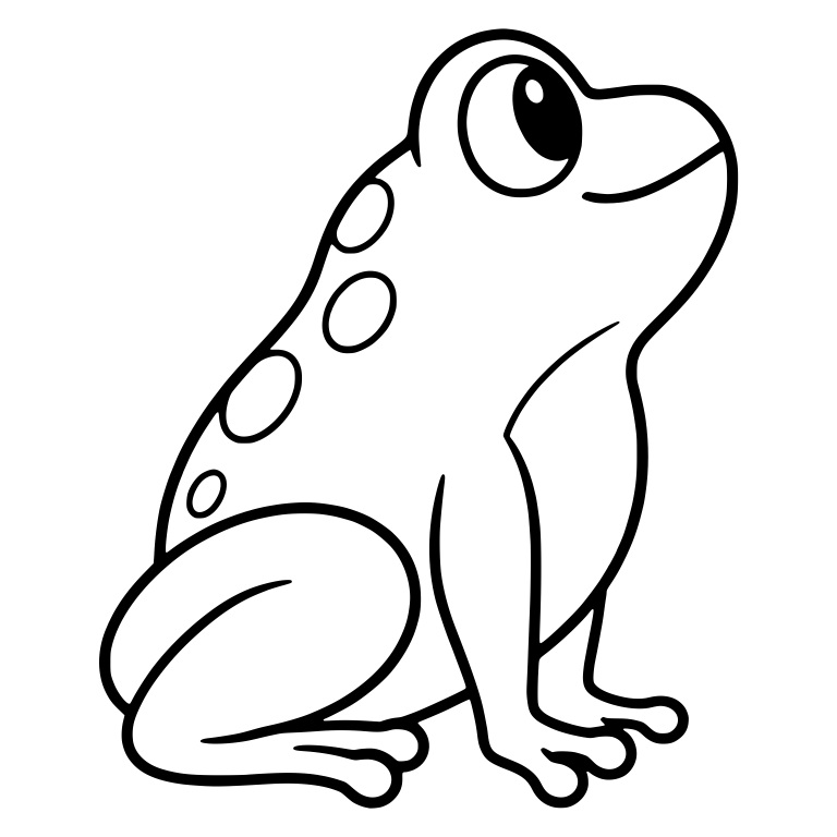 Spotted Frog Sitting Tall Looking Upward With Smile — free animal SVG cut file