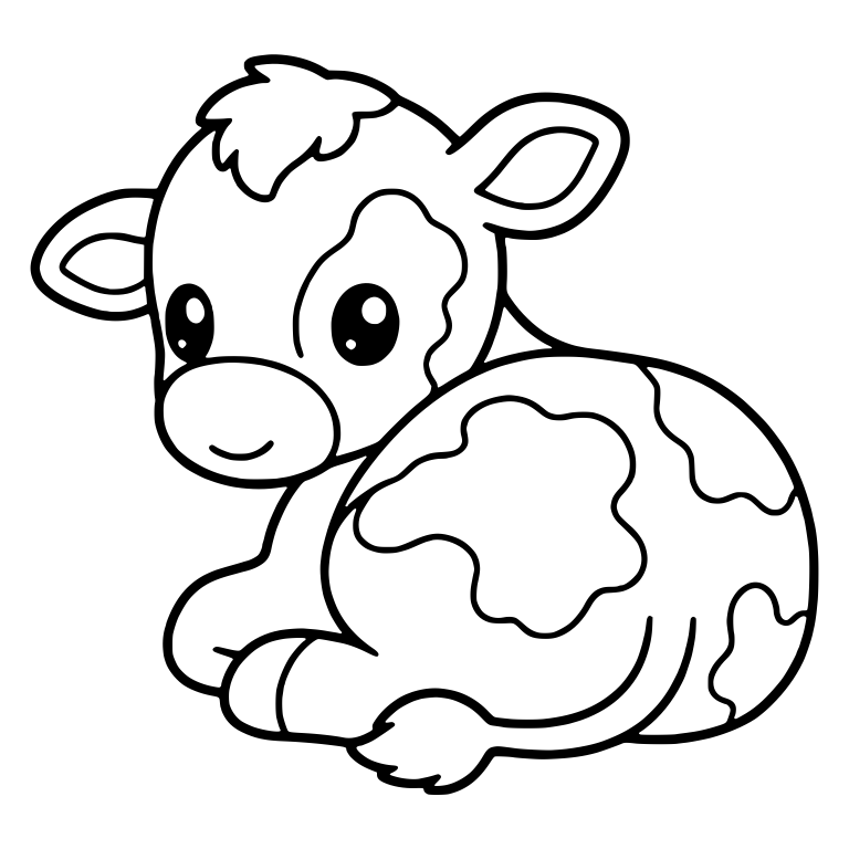 Spotted Calf Curled Up Resting With Big Patches — free animal SVG cut file
