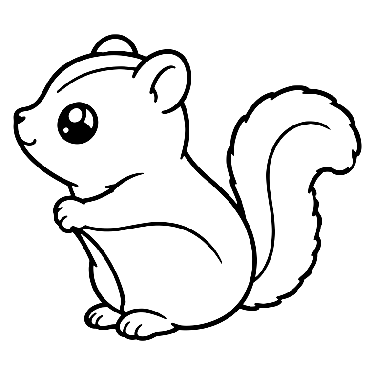 Sitting Squirrel Facing Left with Paws Together — free animal SVG cut file