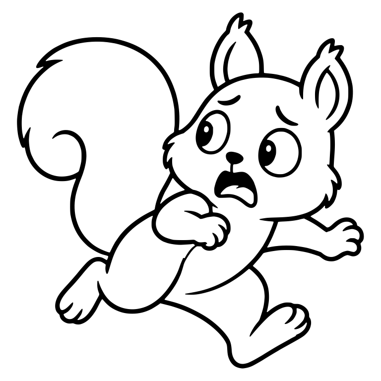 Frightened Squirrel Running Leaning with One Arm Flung Out — free animal SVG cut file