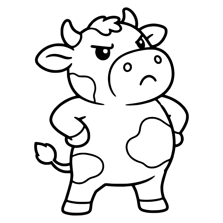 Stubborn Cow Standing With Hands On Hips — free animal SVG cut file