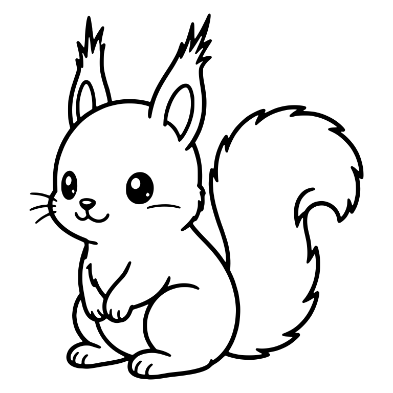 Sitting Squirrel With Very Long Ear Tufts and Whiskers — free animal SVG cut file