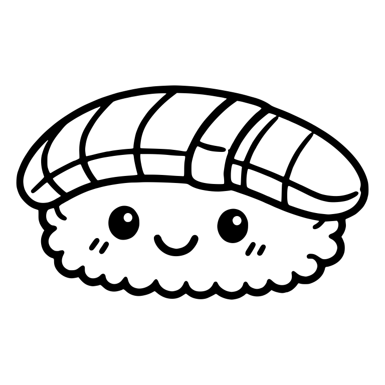 Fish Nigiri With Cheek Marks And Segmented Topping — free food SVG cut file