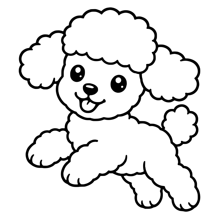 Leaping Toy Poodle Puppy With Topknot — free animal SVG cut file