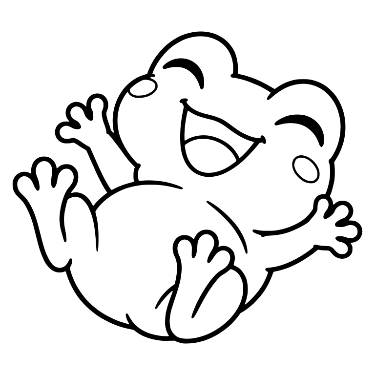 Laughing Frog Rolling Onto Its Back With Arms Waving — free animal SVG cut file