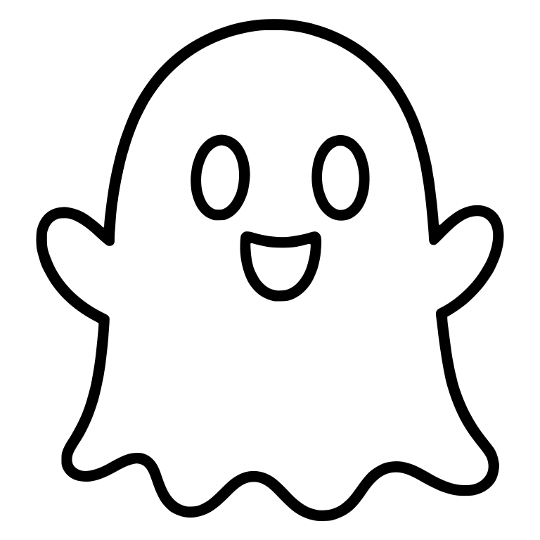 Smiling Ghost With Tall Oval Eyes and Raised Arms — free fantasy-creature SVG cut file