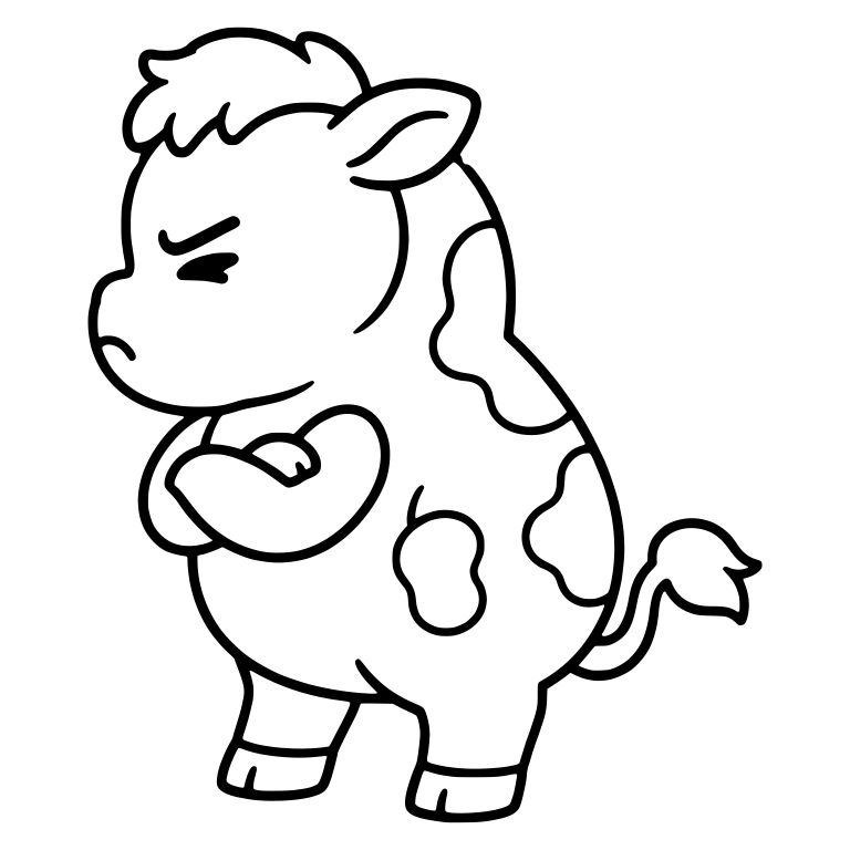 Stubborn Cow With Arms Crossed In Side View — free animal SVG cut file