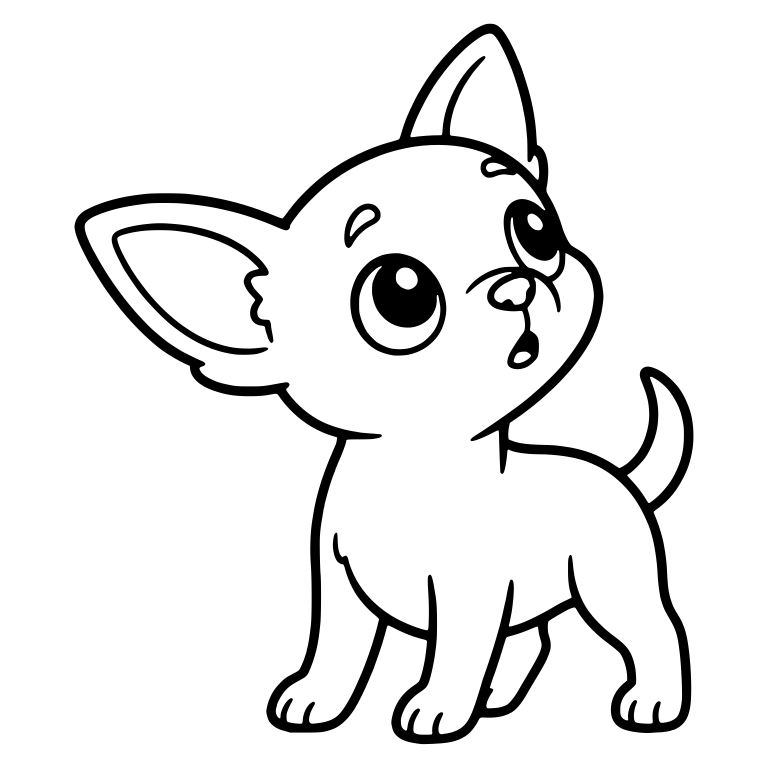 Chihuahua Puppy Standing and Looking Up in Wonder — free animal SVG cut file
