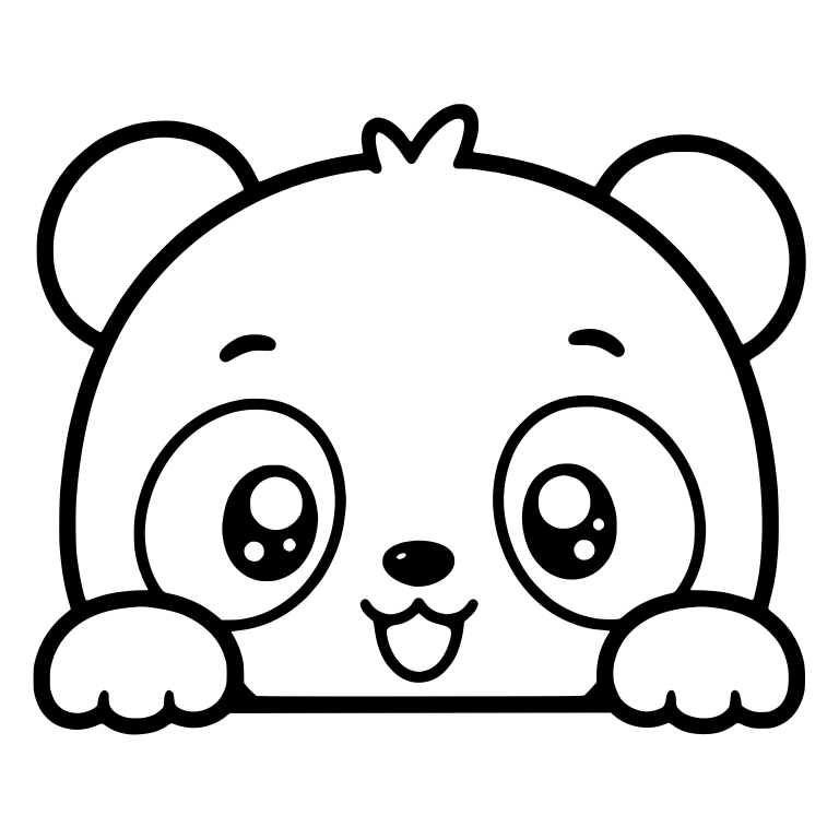 Peeking Kawaii Panda With Both Paws Showing — free animal SVG cut file