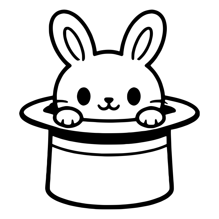 Bunny Peeking From A Top Hat With Looped Ears — free animal SVG cut file