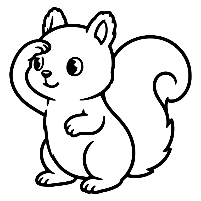 Squirrel Saluting With One Paw Raised To Its Brow — free animal SVG cut file