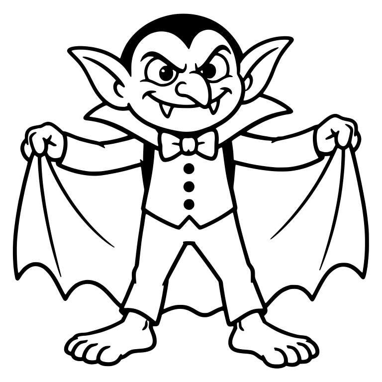 Goblin Dressed as Vampire Holding Out a Wide Cape — free fantasy-creature SVG cut file
