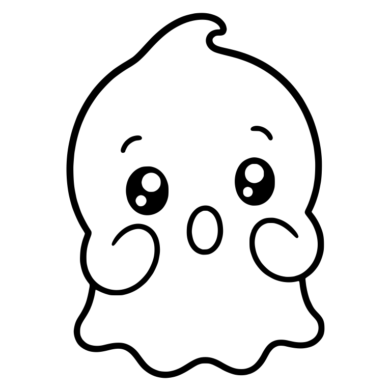 Surprised Baby Ghost With Round Hands on Cheeks — free fantasy-creature SVG cut file