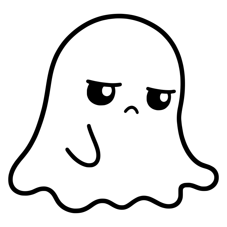 Grumpy Ghost with Half-Lidded Eyes and Frown — free fantasy-creature SVG cut file