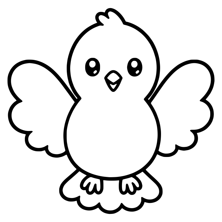 Simple Round-Bellied Dove With Wings Spread and Head Tuft — free animal SVG cut file