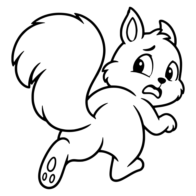 Scared Squirrel Sprinting Away in Rear View Looking Back — free animal SVG cut file
