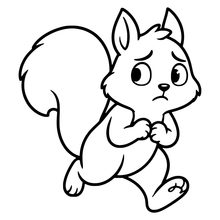 Worried Squirrel Running Front-Facing with Fists Tucked — free animal SVG cut file