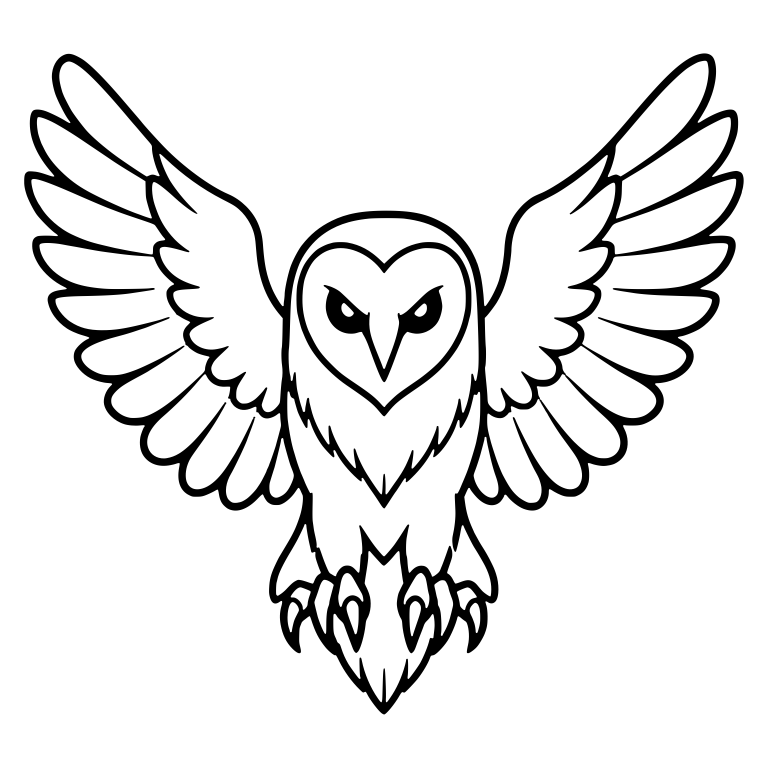 Flying Barn Owl With Spread Wings — free animal SVG cut file