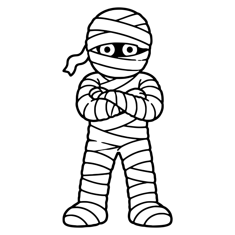 Mummy With Arms Crossed and Headband Tail — free fantasy-creature SVG cut file