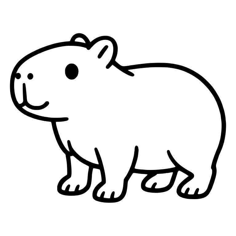 Capybara Standing in Profile Facing Left — free animal SVG cut file