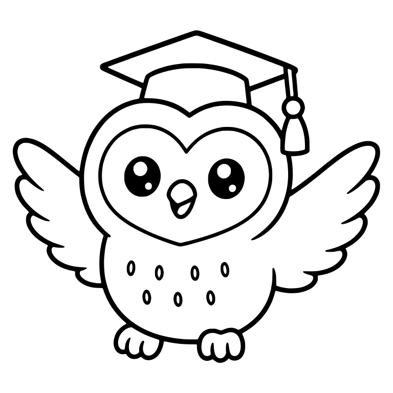 Owl in Graduation Cap with Wings Spread Wide — free animal SVG cut file