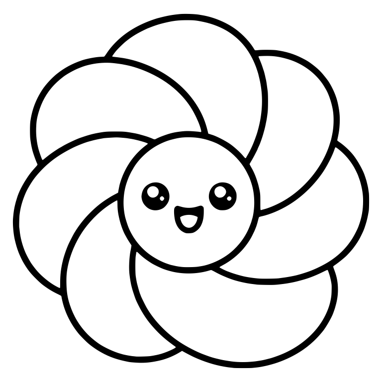 Round Swirl Flower Face With Overlapping Petals — free floral SVG cut file