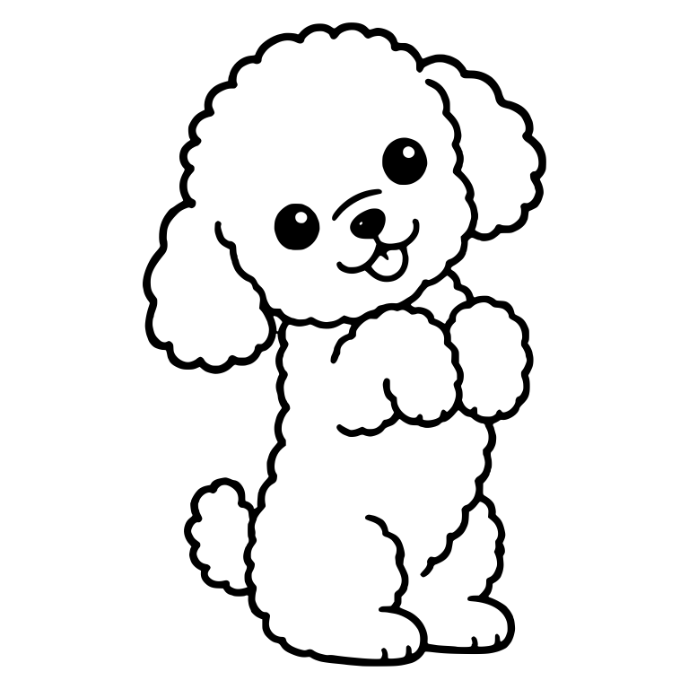 Toy Poodle Puppy Begging with Both Paws Together — free animal SVG cut file