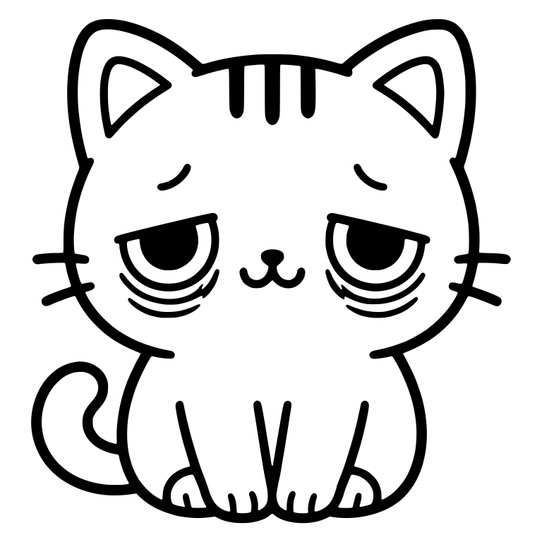 Sleepy Tabby Cat With Heavy Eye Bags — free animal SVG cut file