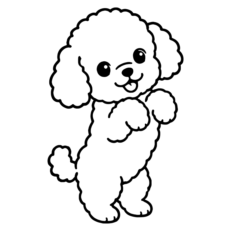 Toy Poodle Puppy Begging Standing with Paw Reaching Out — free animal SVG cut file