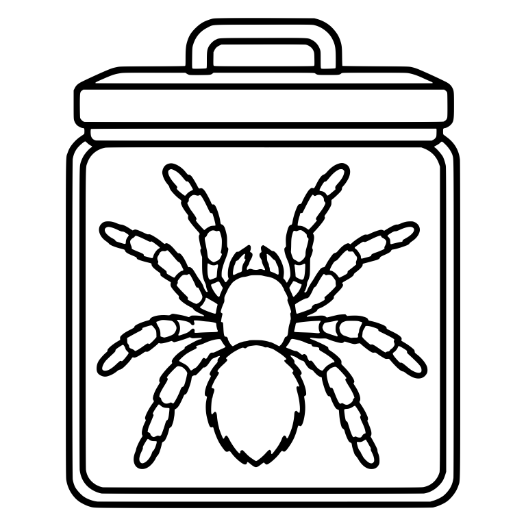 Tarantula in Square Jar with Handle Lid — free objects SVG cut file