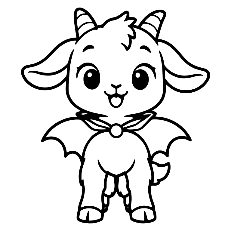 Baby Goat With Bat-Wing Cape and Floppy Ears — free animal SVG cut file