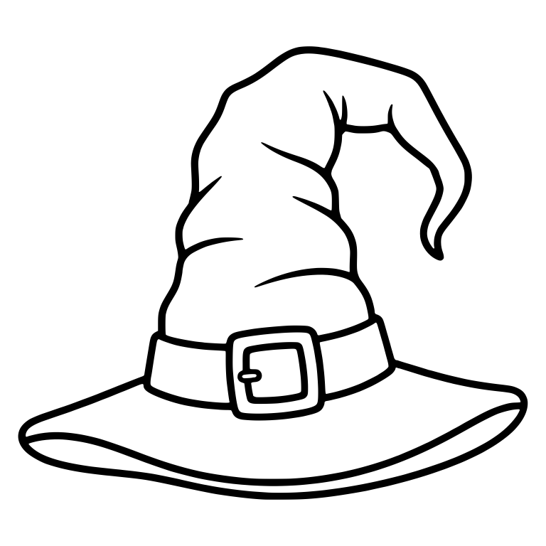 Drooping Tip Witch Hat With Square Buckle — free objects SVG cut file