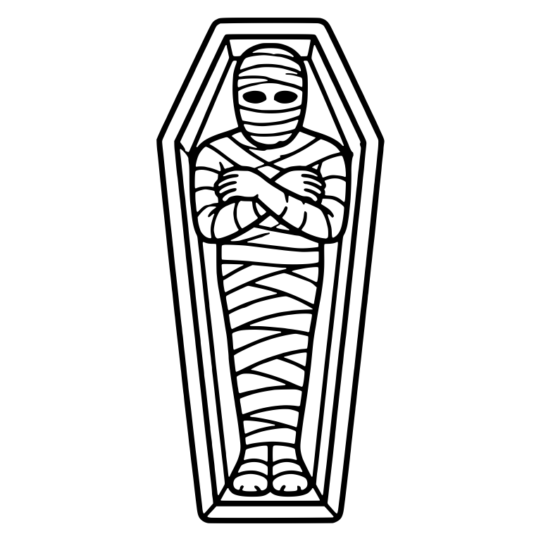 Mummy Lying In Coffin With Arms Crossed — free fantasy-creature SVG cut file