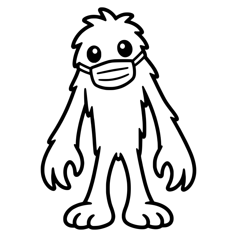 Tall Shaggy Yeti Monster in a Face Mask — free fantasy-creature SVG cut file
