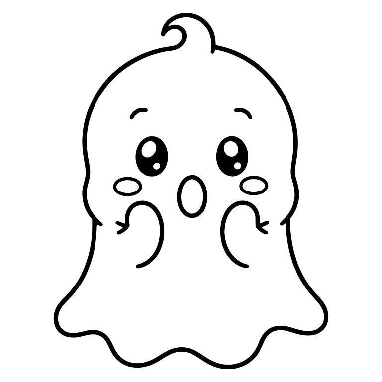 Surprised Baby Ghost With Swirl Tuft and Blush Cheeks — free fantasy-creature SVG cut file