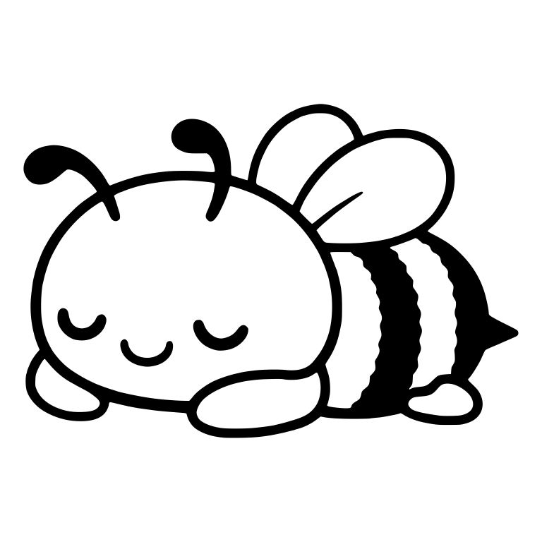 Sleeping Bee Lying on Belly With Closed Eyes — free insect SVG cut file