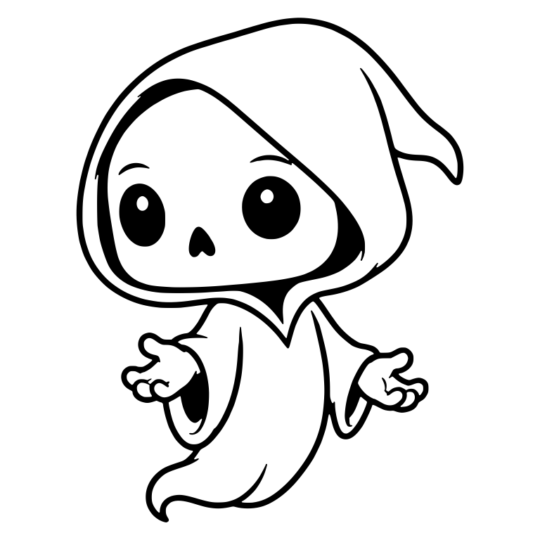 Floating Grim Reaper with Open Hands — free characters SVG cut file