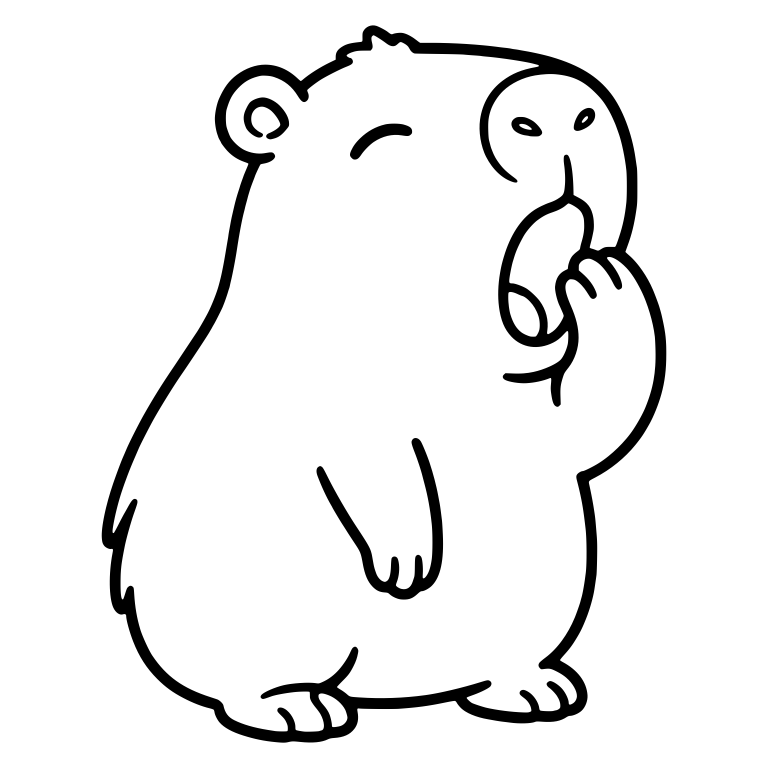 Capybara Covering a Yawn with Its Paw — free animal SVG cut file