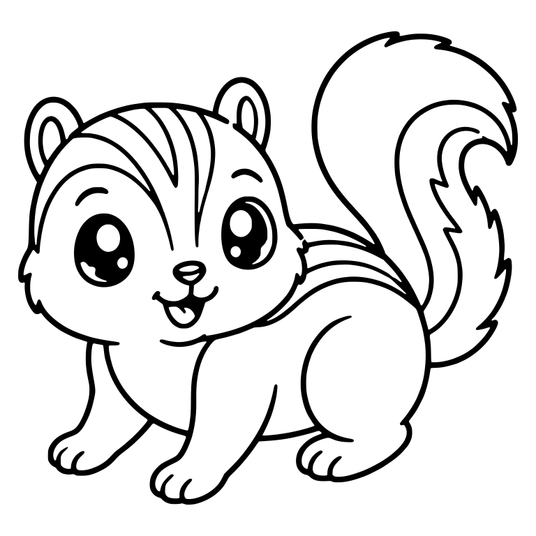 Striped Squirrel on All Fours With Curled Tail — free animal SVG cut file